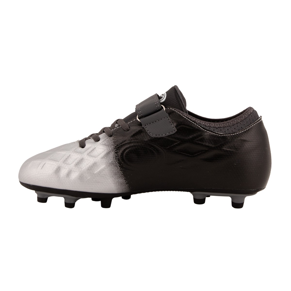 Optimum Kids Ignisio Easy Fasten Moulded Stud Firm Ground Boots – Black/Silver