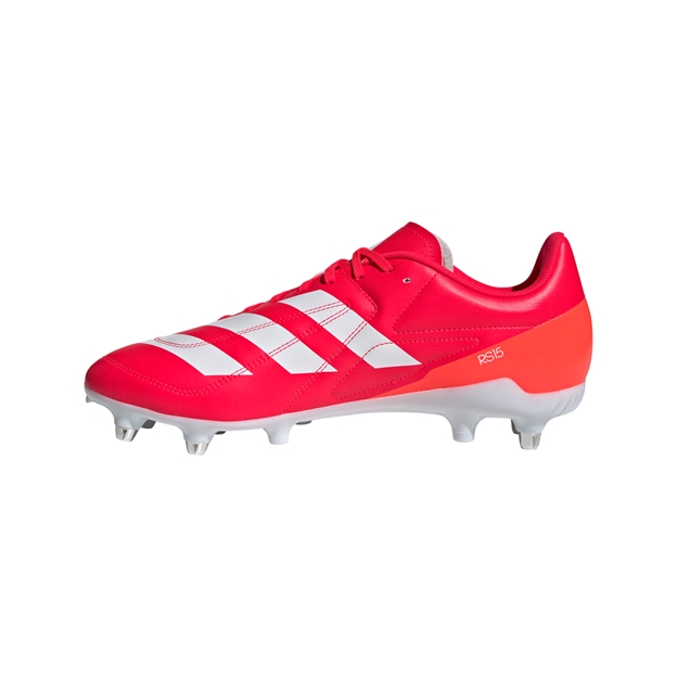 adidas Adults RS15 Soft Ground Rugby Boots - Lucid Red
