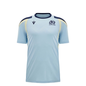 Scotland Kids Training Shirt 26/27 Blue and Sand - Front View