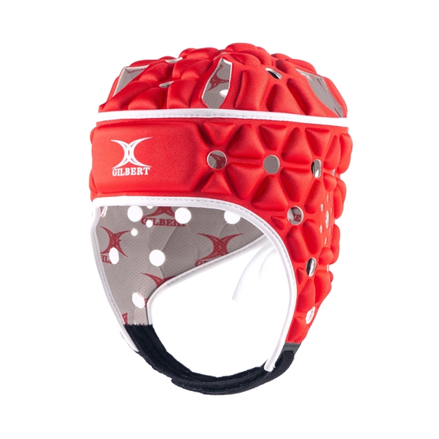 Gilbert Air Headguard Red - Front 3/4 Turn View