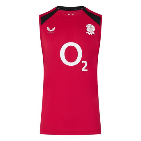 England Mens Performance Vest 26/27 Persian Red - Front