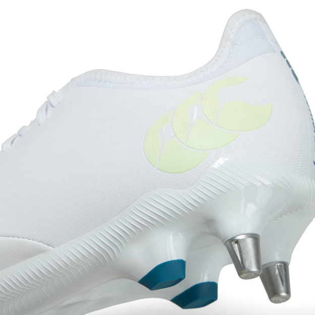 Canterbury Adults Phoenix Genesis Pro Soft Ground Rugby Boots White - Heel