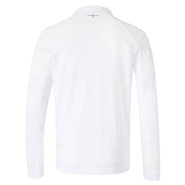 England Mens Home Classic Rugby Shirt Long Sleeve 26/27 Brilliant White - Back View