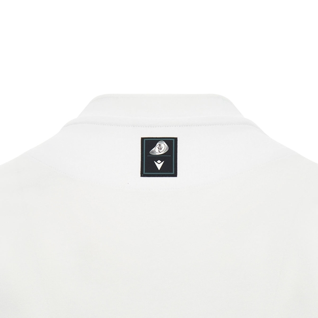 Rugby World Cup 2027 Mens Cotton T-Shirt White/Turquoise - Neck Close-up