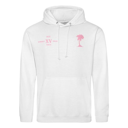 Womens World Cup Fiji Adults Classic Hoodie White - Front
