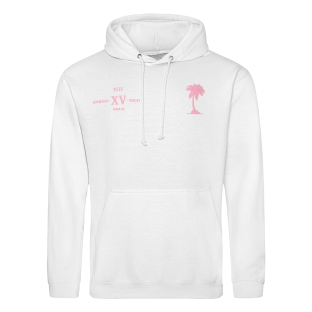 Womens World Cup Fiji Adults Classic Hoodie White - Front