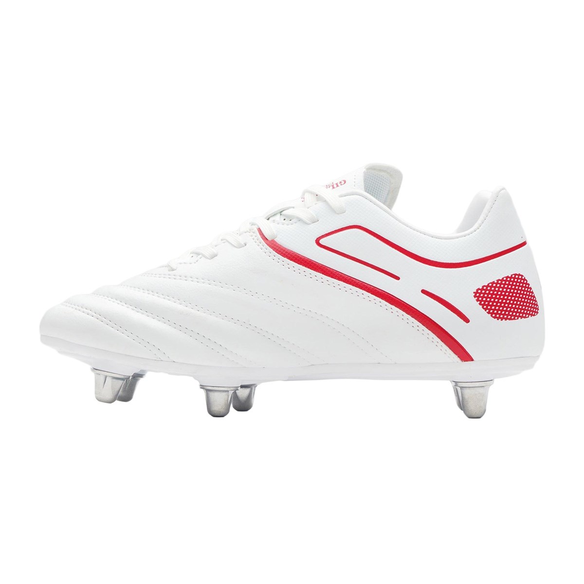 Gilbert Kids Sidestep X20 6 Stud Soft Ground Rugby Boots White - Outstep