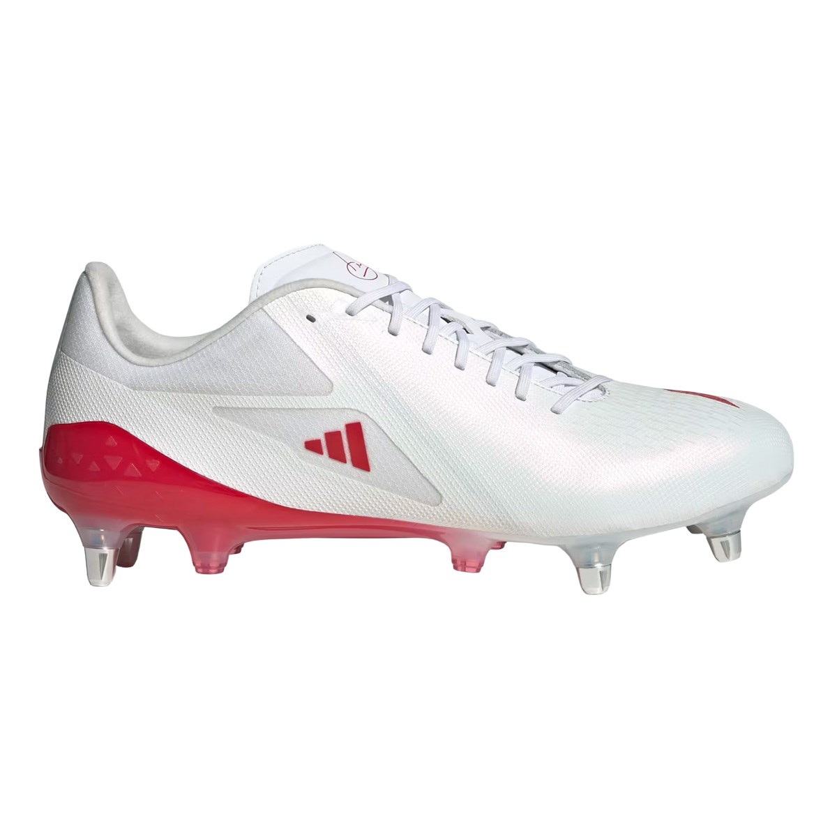 adidas Antoine Dupont Adults Adizero RS15 Pro Soft Ground Boots White/Red - Front View