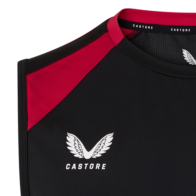 England Mens Performance Vest 26/27 Castore Black - Castore Logo Close-up