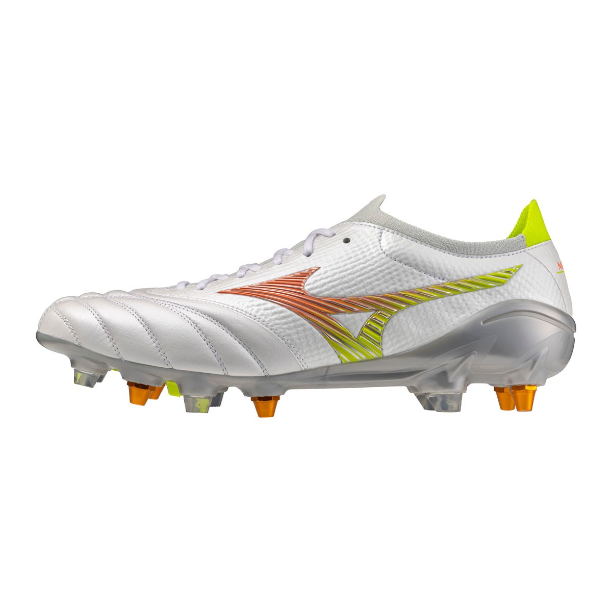 Mizuno Adults Morelia Neo V β Japan MIX Soft Ground Rugby Boots White - Front View