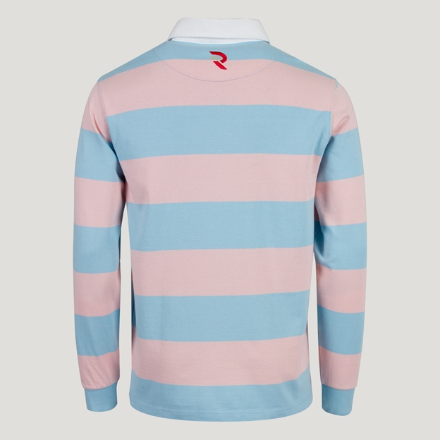 Scotland 1990 Striped Rugby Shirt - Sky Blue/Pink