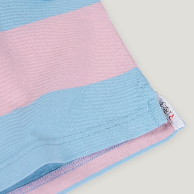 Scotland 1990 Striped Rugby Shirt - Sky Blue/Pink