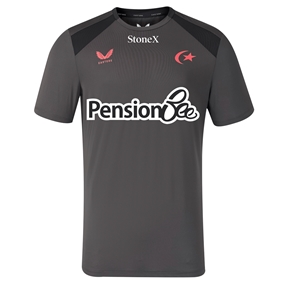 Saracens Mens Training T-Shirt 26/27 Gunmetal - Front View