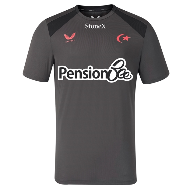 Saracens Mens Training T-Shirt 26/27 Gunmetal - Front View