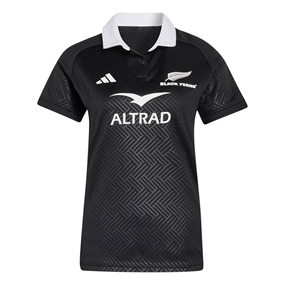 Black Ferns Womens Home Rugby Shirt 26/27 All Black - Front View