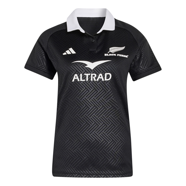 Black Ferns Womens Home Rugby Shirt 26/27 All Black - Front View