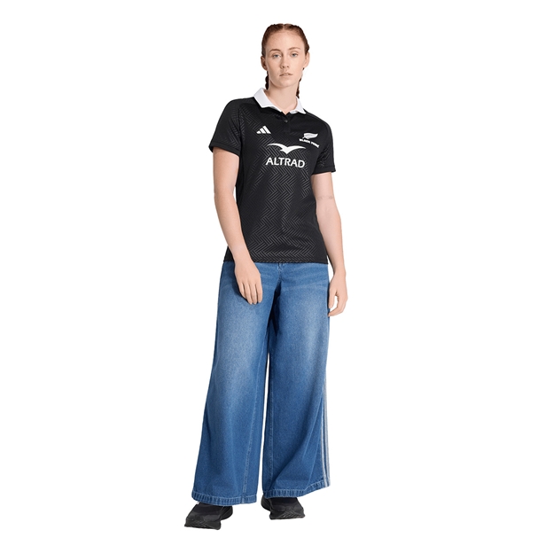 Black Ferns Womens Home Rugby Shirt 26/27 All Black - Model Walking View