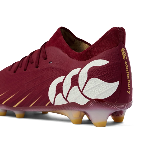 Canterbury Adults Speed Falcon Elite FG Rugby Boots Red - Heel