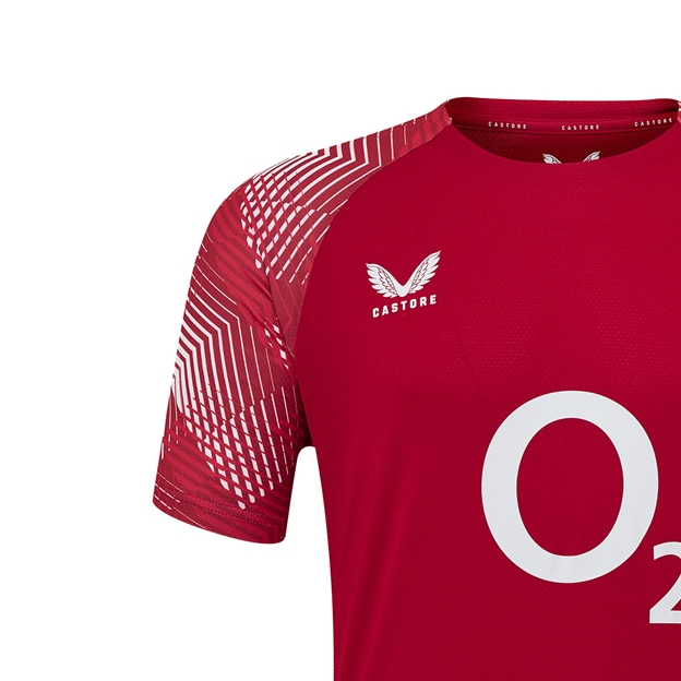 England Mens Warm up Jersey 25-26 Jester Red:Brilliant White - Castore