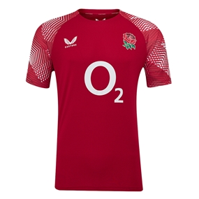 England Mens Warm up Jersey 25-26 Jester Red:Brilliant White - Front