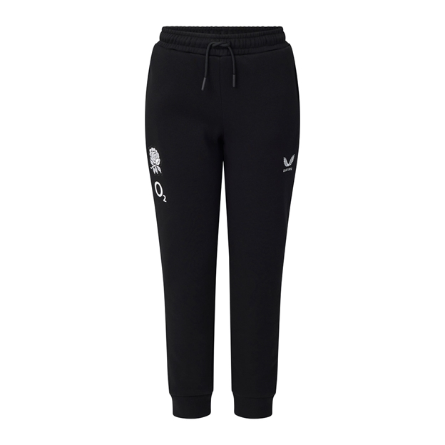 England Kids Off Pitch Jogger Pants 26/27 Castore Black - Front View