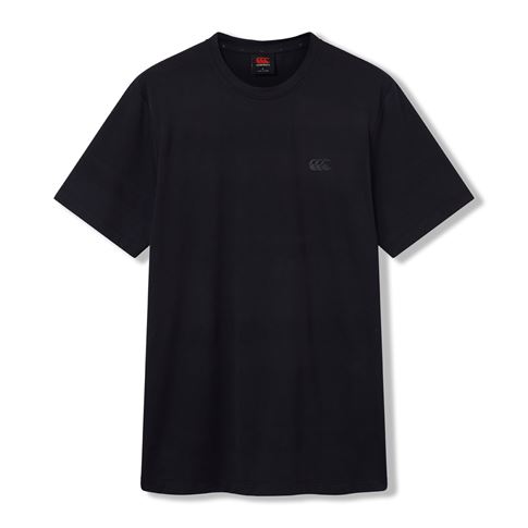 Canterbury Mens Everest Knit Technical T-shirt Black - Front View