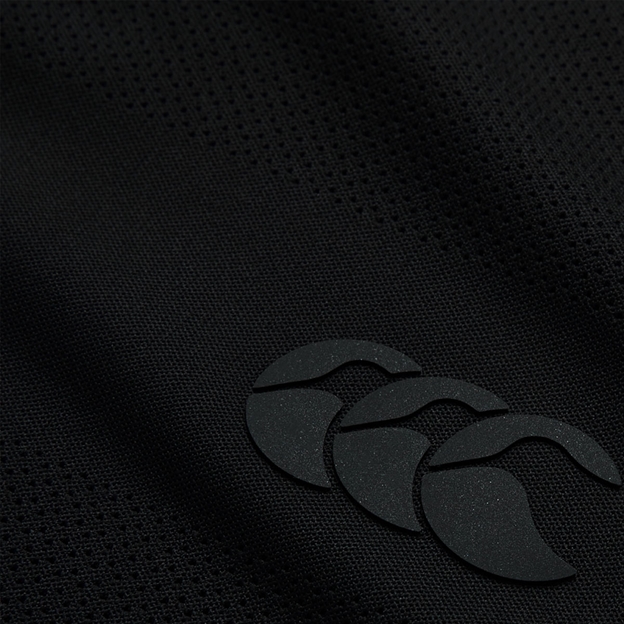 Canterbury Mens Everest Knit Technical T-shirt Black - CCC Logo Close-up