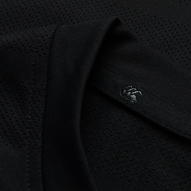 Canterbury Mens Everest Knit Technical T-shirt Black - Necktape Detail