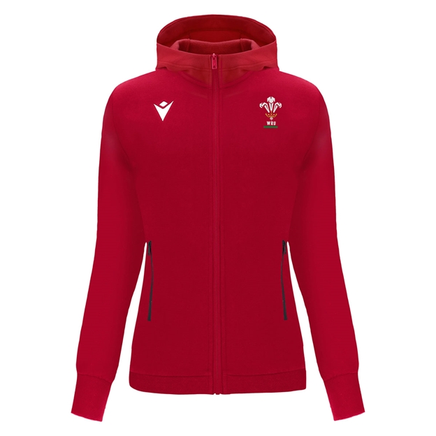 Wales Mens Travel Full Zip Hoodie 26/27 Red - Front View