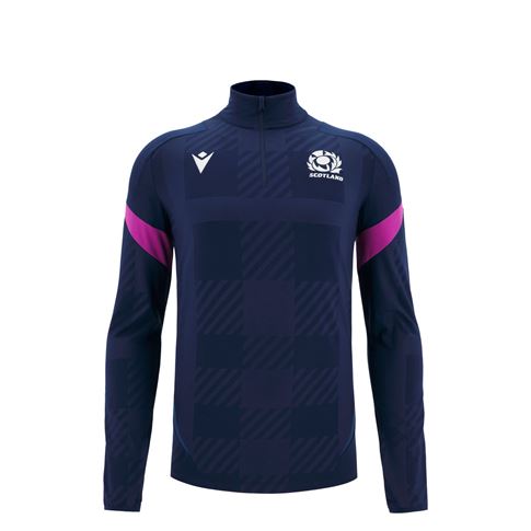 Scotland Junior Travel Quarter Zip Softshell Top 25/26 Navy - Front
