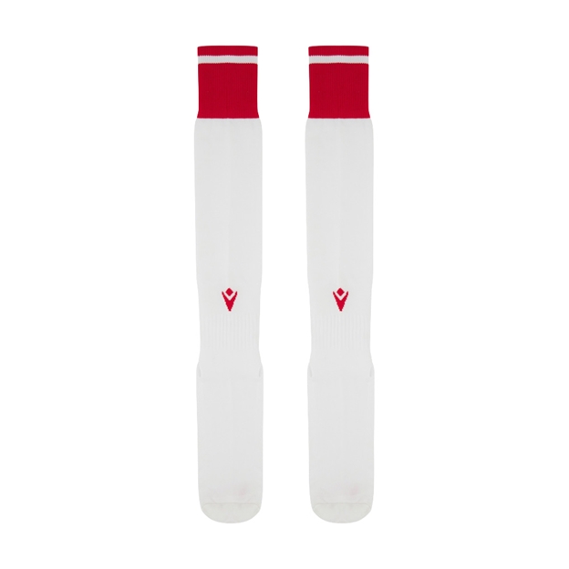 Wales Mens Home Socks 25/26 White - Flat Front