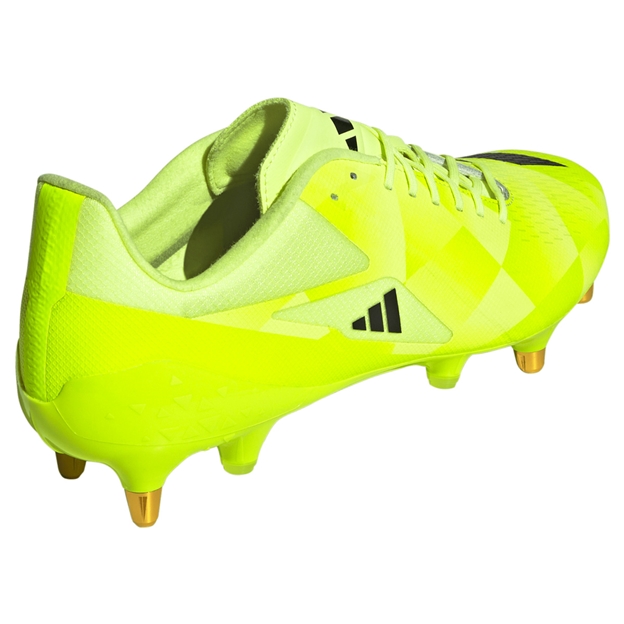 adidas Adults Adizero RS15 Pro Soft Ground Rugby Boots Yellow - Back