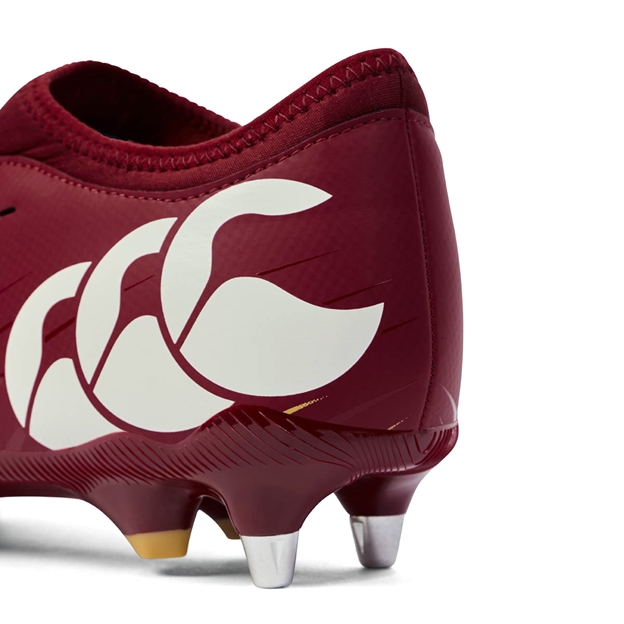 Canterbury Adults Speed Falcon Team SG Rugby Boots Red - Heel