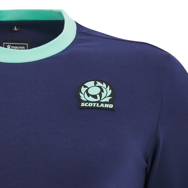 Scotland Mens Travel Cotton T-Shirt - Navy - Short Sleeve 2025 - Badge