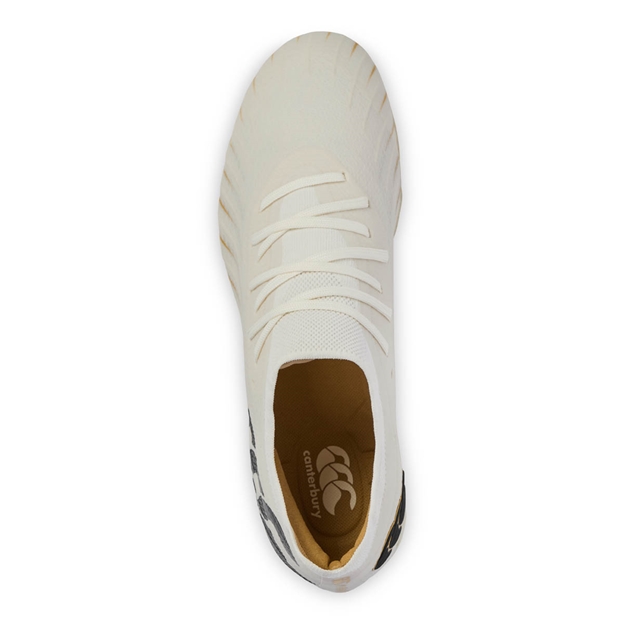 Canterbury Adults Speed Falcon Elite Firm Ground Rugby Boots - White - Top