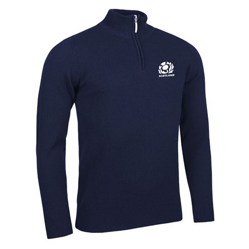 Scottish Rugby Mens Zip Lambswool Sweater