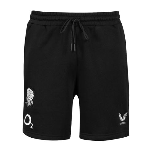 England Mens Off Pitch Shorts 26/27 Castore Black - Front View