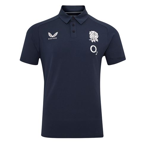 England Mens Travel Short Sleeve Polo 25-26 Inkwell - Front