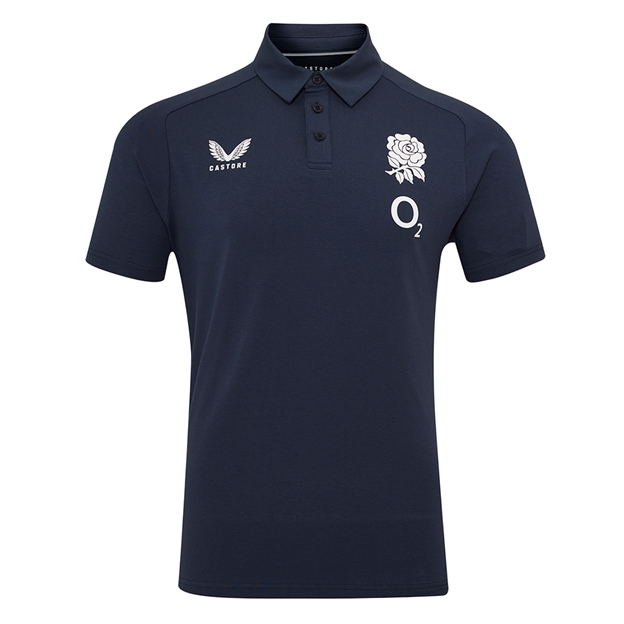 England Mens Travel Short Sleeve Polo 25-26 Inkwell - Front