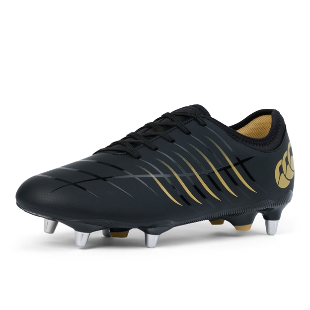 Canterbury Adults Phoenix 2.0 Team Soft Ground Rugby Boots Black - Front