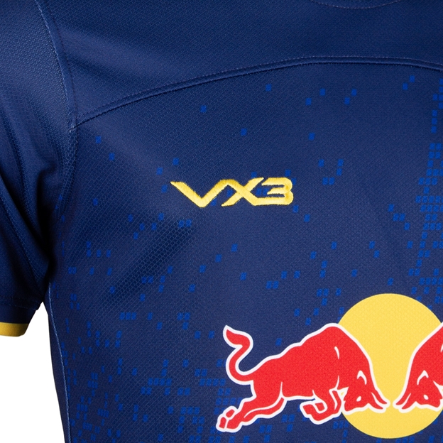 Newcastle Red Bulls Mens Home Rugby Shirt 26/27 Navy - Logo Close-up