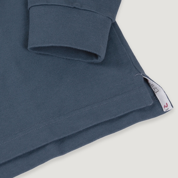Namibia 1916 Heritage Pure Cotton Rugby Shirt - Long Sleeve - Petrol Blue - Hem Close-up