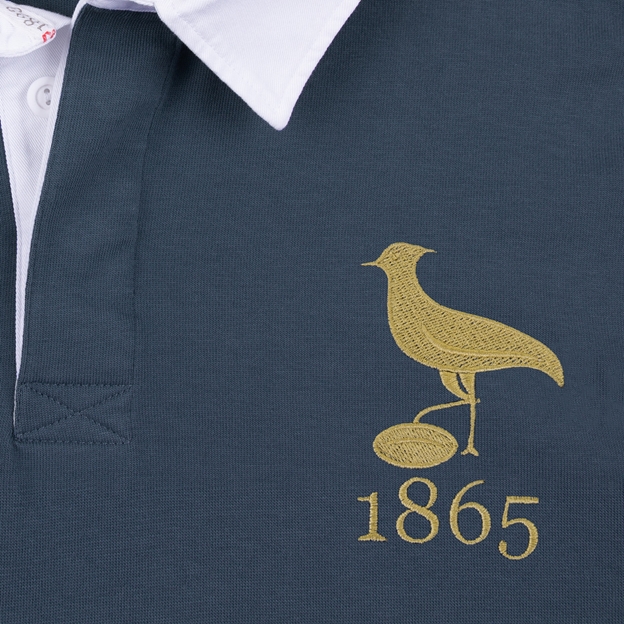 Uruguay 1865 Adults Heritage Rugby Shirt Petrol Blue - Badge View
