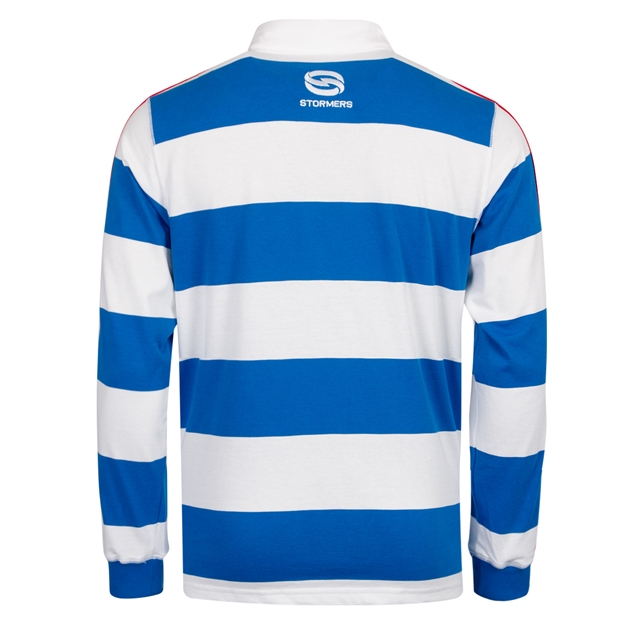 Stormers Mens Heritage Polo Rugby Shirt 25/26 Blue/White - Back View