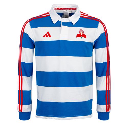 Stormers Mens Heritage Polo Rugby Shirt 25/26 Blue/White - Front View