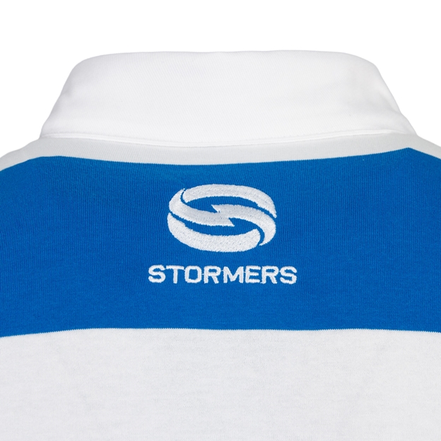 Stormers Mens Heritage Polo Rugby Shirt 25/26 Blue/White - Nape Close-up