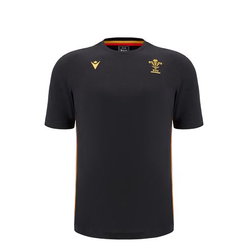 Wales Kids Travel Cotton T-Shirt - Black 2025 - Front