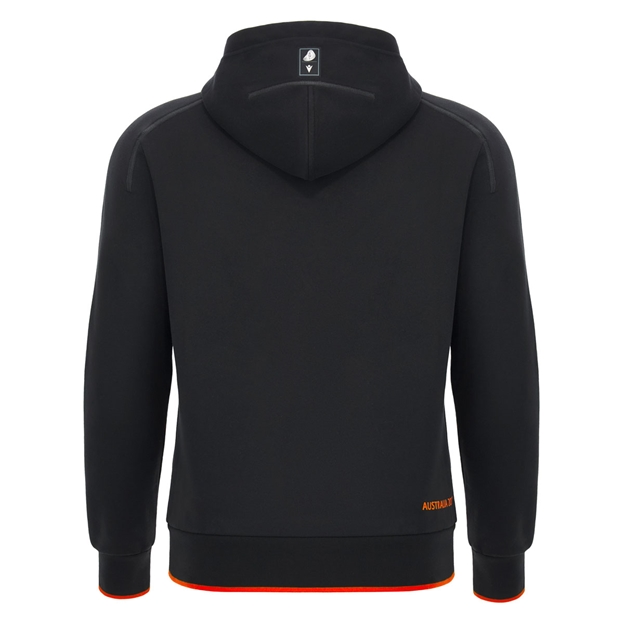 Rugby World Cup 2027 Mens Athleisure Cotton Hoodie - Black/Orange - Back