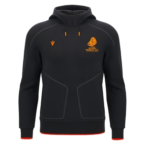 Rugby World Cup 2027 Mens Athleisure Cotton Hoodie - Black/Orange - Front