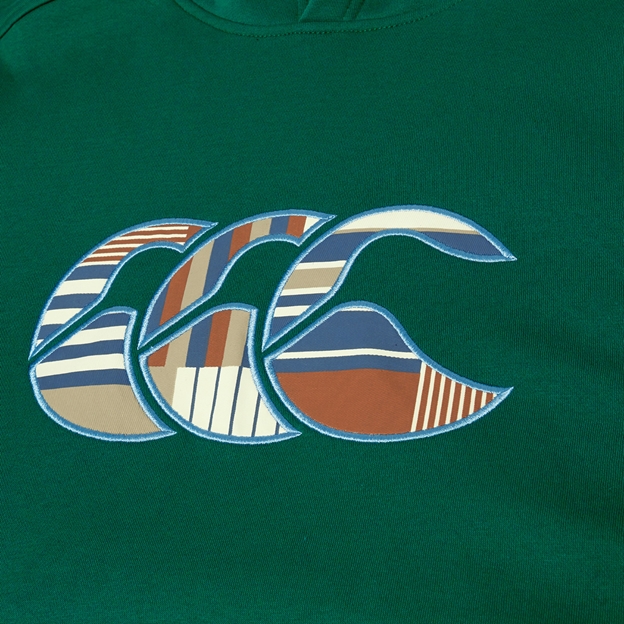 Canterbury Mens Uglies Hoodie Green - Uglies Logo Embroidery Close-up